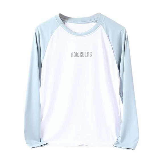 Hpgjzj Kids Sun Shirt UPF50+ Rash Guard Fishing Moisture Wicking T Shirt Long Sleeve Crew Neck Athletic Workout Run Play