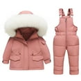 thumbnail image 1 of Hpgjzj Little Girls Winter 2-Piece Ski Snowsuit Set Puffer Jacket and Pants, 1 of 6
