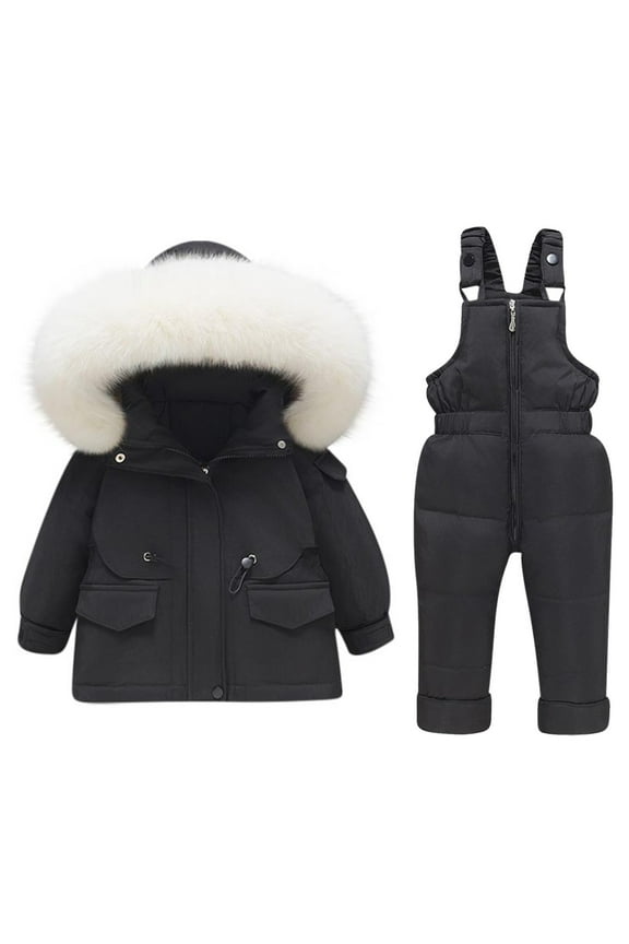 Little Girls Winter 2-Piece Ski Snowsuit Set Puffer Jacket and Pants