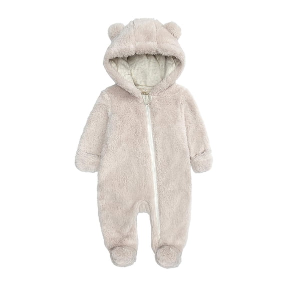 Hpgjzj Newborn Baby Bear Onesie Outfit Suit Girls Boys Fleece Jumpsuit Romper Hooded Winter Snowsuit Clothes 2024