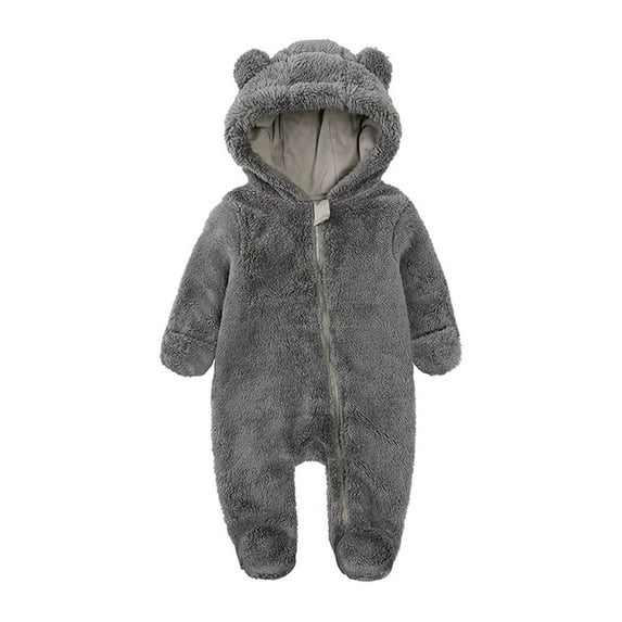 Hpgjzj Newborn Baby Bear Onesie Outfit Suit Girls Boys Fleece Jumpsuit Romper Hooded Winter Snowsuit Clothes 2024