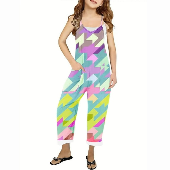 Hpgjzj Overall Floral Print Pants for Children Boy Girl Summer Fall Loose Fit Overalls Pants Rompers Kid 2024
