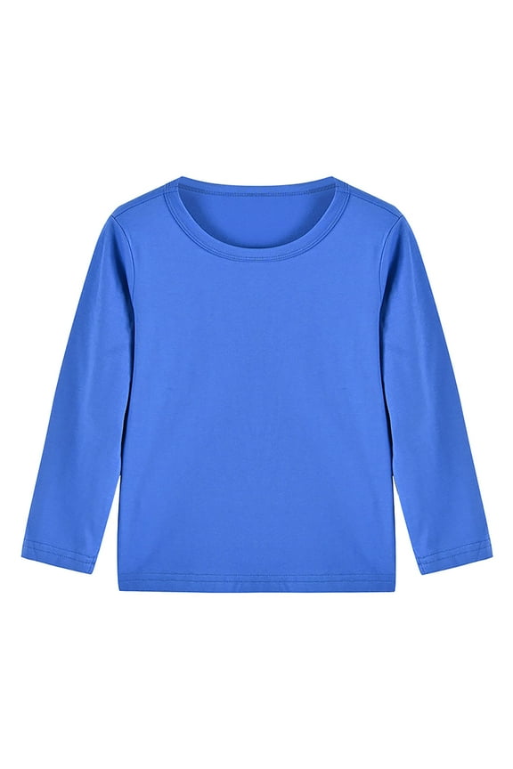 Toddler Baby Boy Girl Basic Solid Plain Organic Cotton T Shirts Tops Long Sleeve Tee Shirt Girls Clothes