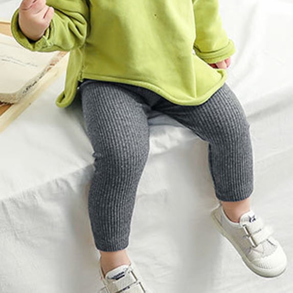 Hpgjzj Toddler Baby Girl Boy Fall Winter Clothes Rib Knit Pants Warm Legging Solid Color Pocket Unisex Trousers Bottom