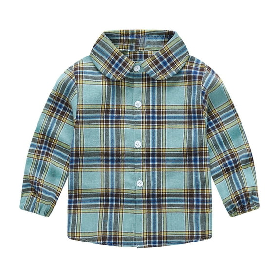 Hpgjzj Toddler Boy Fleece Top Toddler Boys Girls Long Sleeve Plaid Button Winter Shirt Tops Coat Outwear For Babys Clothes