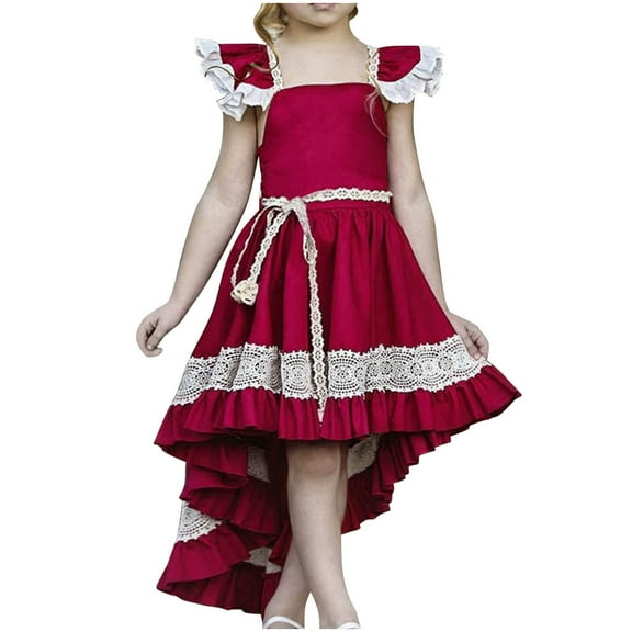 Hpgjzj Toddler Girl-Wedding-Princess-Maxi-Dress Boho Off Shoulder Lace Ruffle Dress Gowns Holiday Dresses
