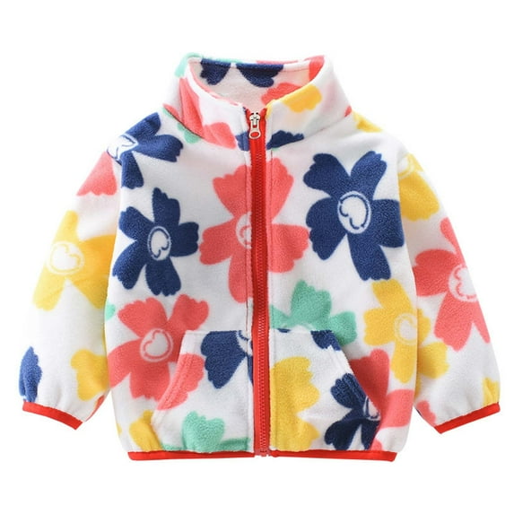 Hpgjzj Toddler Kids Polar Fleece Warm Jacket Baby Boys Girls Autumn Winter Zip-up Lightweight Long Sleeve Jacket 0-8 Years