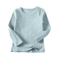 thumbnail image 1 of Hpgjzj Toddler Soft Thick Crewneck Tee Tops Girls Comfort Basic Long Sleeve T-Shirt 0-11 Years, 1 of 7