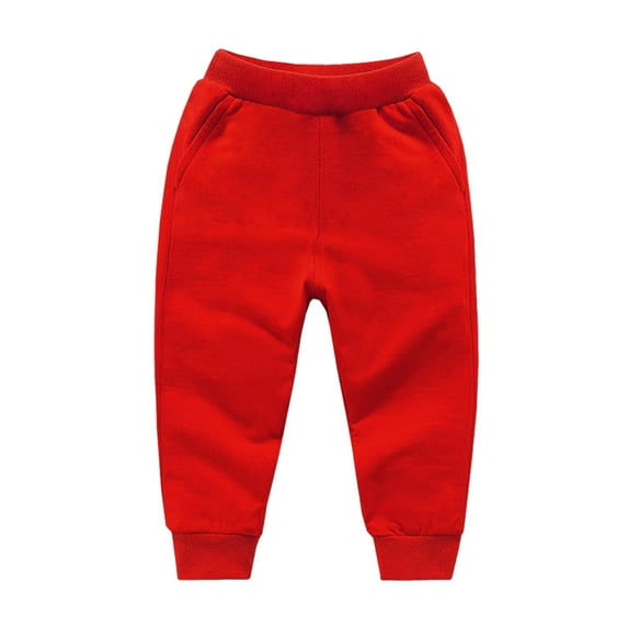 Hpgjzj Unisex Kids Solid Cotton Elastic Waist Winter Pants Toddler Baby Bottoms Solid Color Active Sweatpants 2024