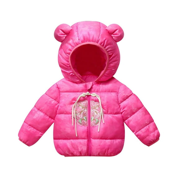 Hpgjzj Winter Coats Puffer Padded Jacket for Toddler Boys Girls Kids Light Outwear Cute Bear Ears with Hoods Clothing