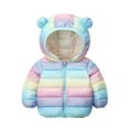 thumbnail image 1 of Hpgjzj Winter Down Coats for Kids Baby Boys Girls Light Puffer Padded Jacket Bear Hoods Infant Outerwear 6 Months-7 Years, 1 of 7