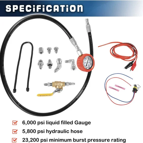 Hpop Test Tool High Pressure & Air Leak Text Gauge Tool for Ford 6.0L,7.3L F250