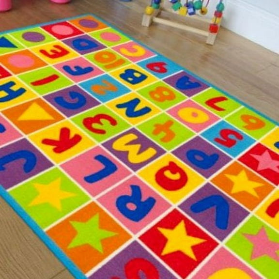 Hr  Kids Educational/Playtime Rug (Letters And Numbers) Abc,..123,…