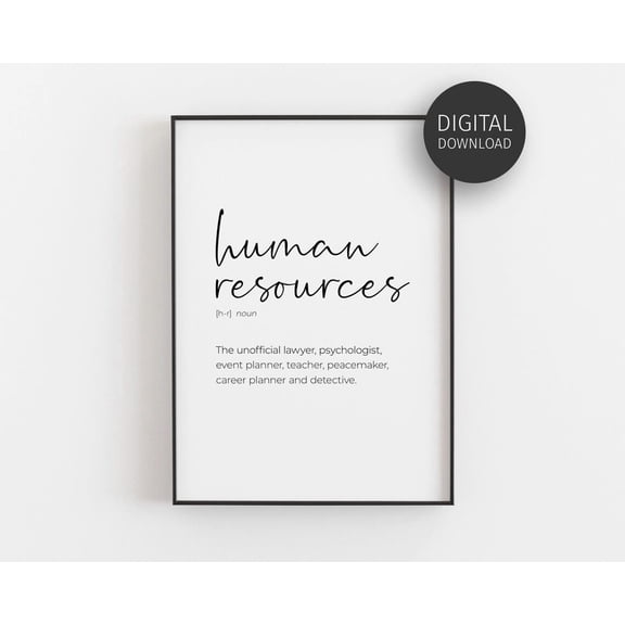 Hr Office Decor Hr Manager Human Resources Definition Hr Professional Hr Director Hr Wall Arthr Poster Poster Wall Art For Decor Present, Poster Only