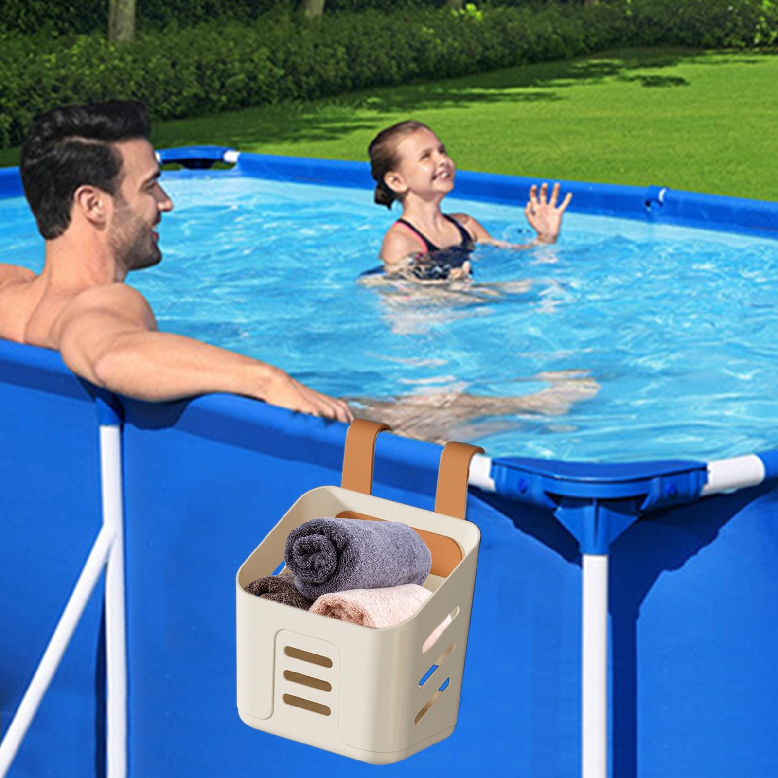 Usbinx Life Pool Side Storage Basket Set Pool Cup Above Ground Pool