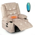thumbnail image 1 of Hramk Beige Recliner Chair Sofa, Swivel Reclining Chairs for Adults, Nursery Rocking Chair with Massage and Heat, Living Room Single Sofa Recliners with Remote Control and Cup Holder, 1 of 7