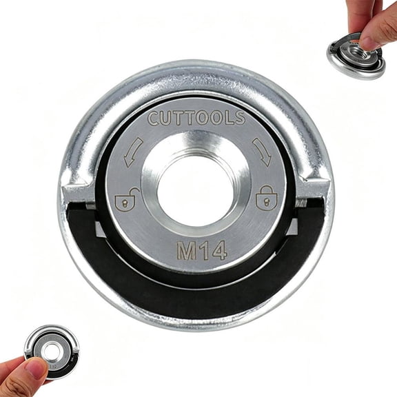 Angle Grinder Flange Nuts - Hread Quick Release Flange Nut - Tool-Free Quick Release Locking Kit - Angle Grinder Self-Locking Pressure Plate Clamping Power Chuck Tools - Style M14