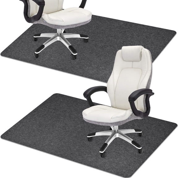 Hriiiiya Rectangular for Hardwood Floor Office Chair Mats, 35 in x 55 in, Black, 2 Count