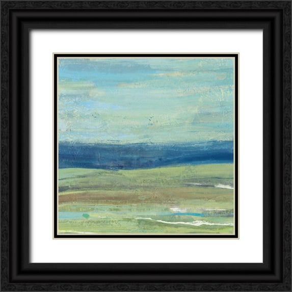 Hristova, Albena 12x12 Black Ornate Wood Framed with Double Matting Museum Art Print Titled - Azure Wave