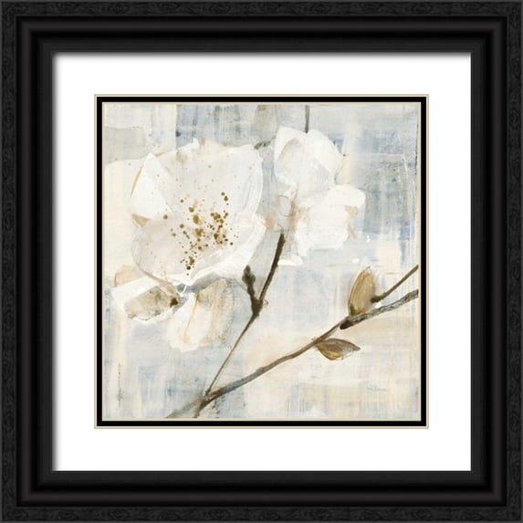 Hristova, Albena 12x12 Black Ornate Wood Framed with Double Matting Museum Art Print Titled - Elegance I Greige