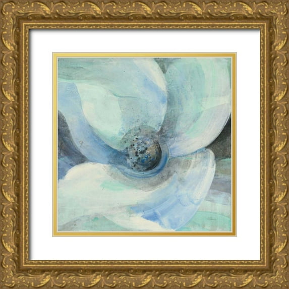 Hristova, Albena 12x12 Gold Ornate Wood Framed with Double Matting Museum Art Print Titled - Moonlight Magnolia II