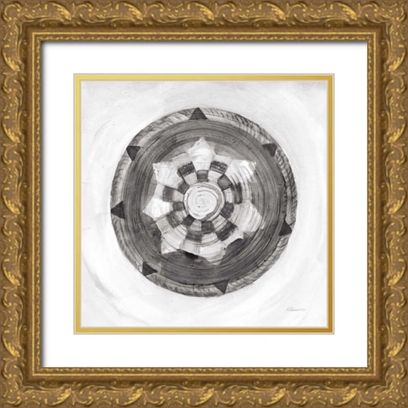 Hristova, Albena 12x12 Gold Ornate Wood Framed with Double Matting Museum Art Print Titled - Woven Beauty IV BW