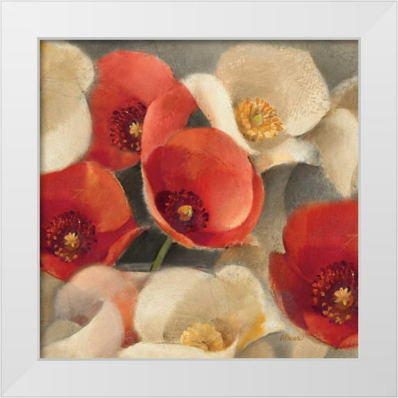 Hristova, Albena 12x12 White Modern Wood Framed Museum Art Print Titled - Poppies Bloom II