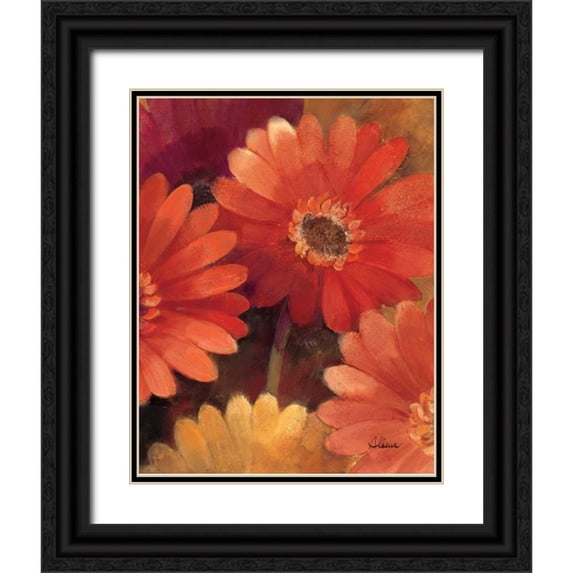 Hristova, Albena 12x14 Black Ornate Wood Framed with Double Matting Museum Art Print Titled - Garden of Gerberas III