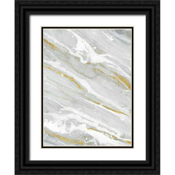 Hristova, Albena 12x14 Black Ornate Wood Framed with Double Matting Museum Art Print Titled - Going with the Flow III Neutral