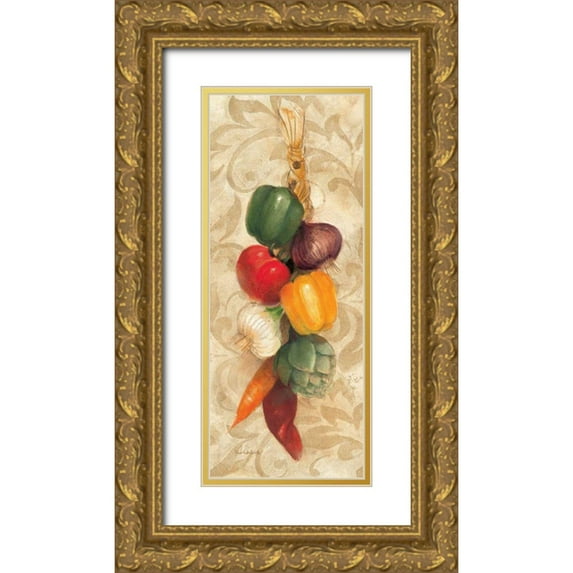 Hristova, Albena 12x24 Gold Ornate Wood Framed with Double Matting Museum Art Print Titled - Mixed Vegetables I