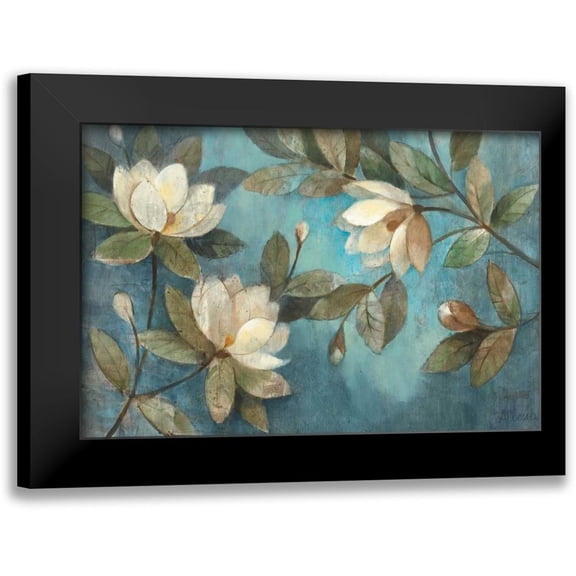 Hristova, Albena 14x11 Black Modern Framed Museum Art Print Titled - Floating Magnolias