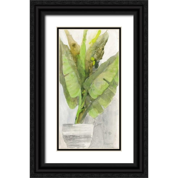 Hristova, Albena 14x24 Black Ornate Wood Framed with Double Matting Museum Art Print Titled - Tropical Planter II