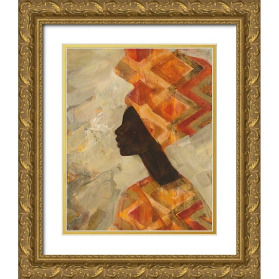 Hristova, Albena 15x18 Gold Ornate Wood Framed with Double Matting Museum Art Print Titled - African Beauty II