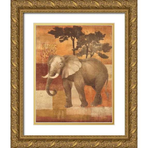 Hristova, Albena 15x18 Gold Ornate Wood Framed with Double Matting Museum Art Print Titled - Animals on Safari IV
