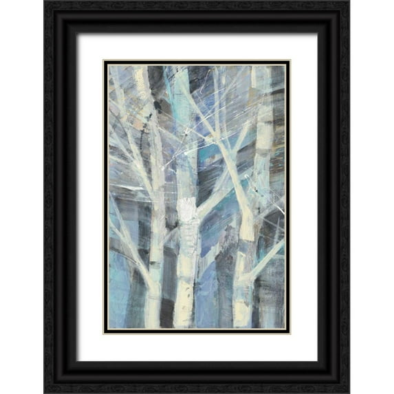 Hristova, Albena 17x24 Black Ornate Wood Framed with Double Matting Museum Art Print Titled - Winter Birches I