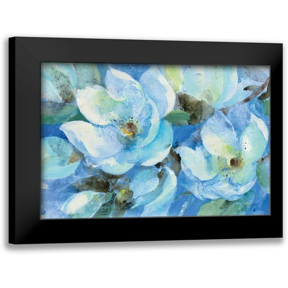 Hristova, Albena 18x13 Black Modern Framed Museum Art Print Titled - Blue Magnolias