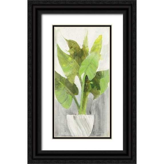 Hristova, Albena 18x32 Black Ornate Wood Framed with Double Matting Museum Art Print Titled - Tropical Planter I