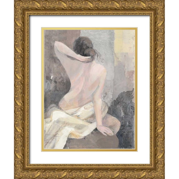 Hristova, Albena 19x24 Gold Ornate Wood Framed with Double Matting Museum Art Print Titled - After the Bath I