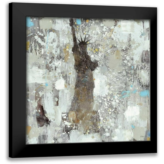 Hristova, Albena 20x20 Black Modern Framed Museum Art Print Titled - Statue of Liberty Neutral