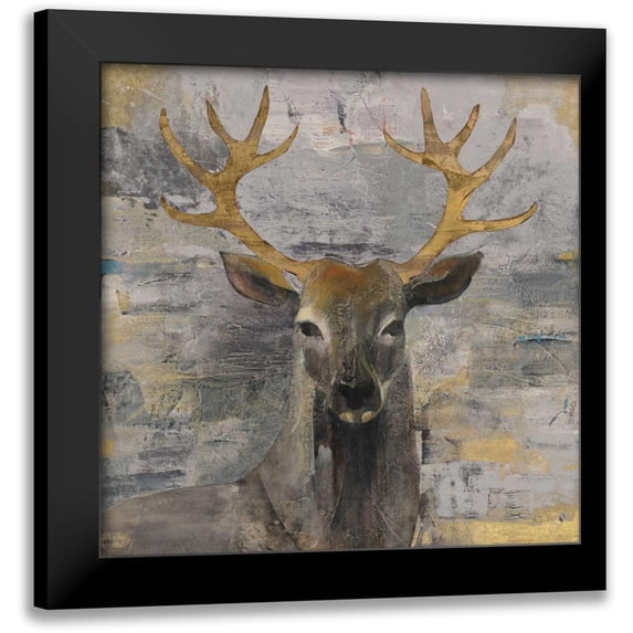 Hristova, Albena 20x20 Black Modern Framed Museum Art Print Titled - The Leader Gold Light Grey