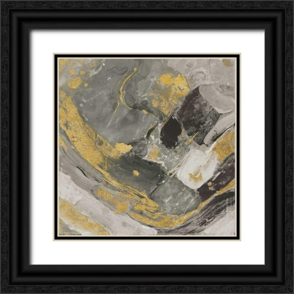 Hristova, Albena 20x20 Black Ornate Wood Framed with Double Matting Museum Art Print Titled - Arroyo Gold and Black