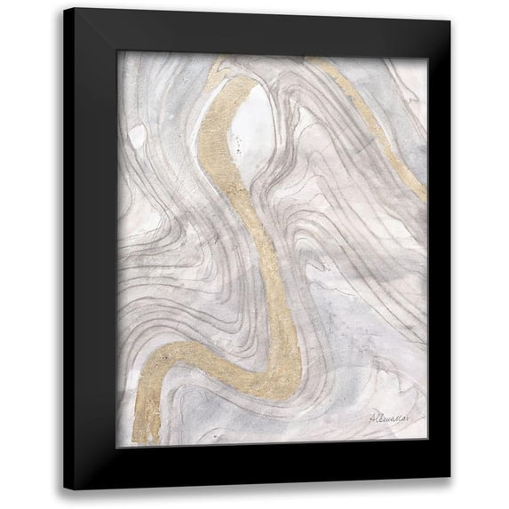 Hristova, Albena 20x24 Black Modern Framed Museum Art Print Titled - Shimmering Water III Neutral