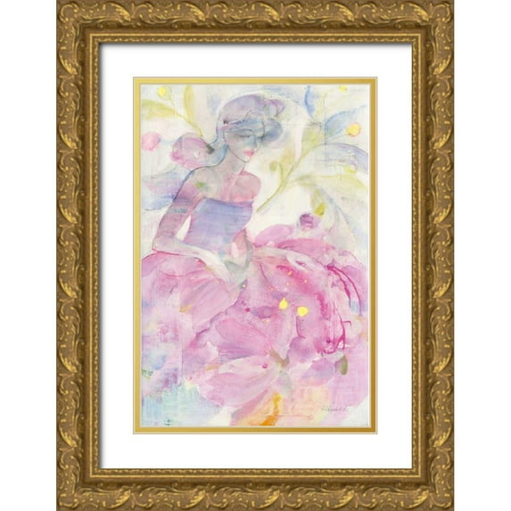 Hristova, Albena 23x32 Gold Ornate Wood Framed with Double Matting Museum Art Print Titled - Dancer I