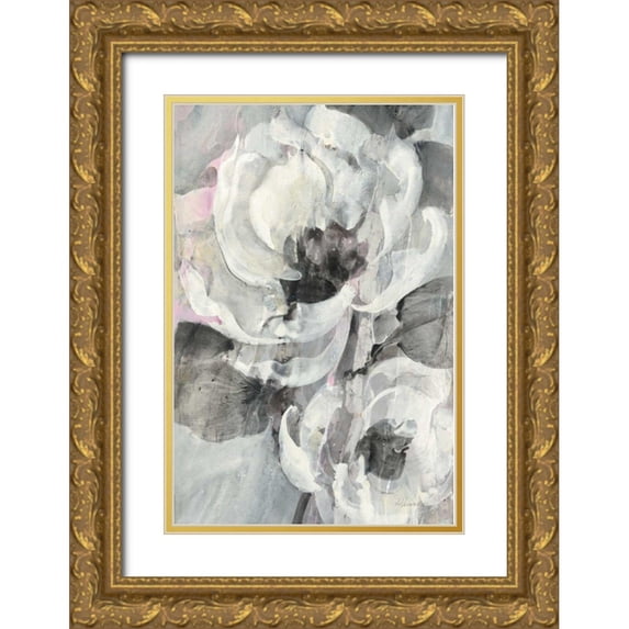 Hristova, Albena 23x32 Gold Ornate Wood Framed with Double Matting Museum Art Print Titled - White Delight II