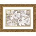 thumbnail image 1 of Hristova, Albena 24x17 Gold Ornate Wood Framed with Double Matting Museum Art Print Titled - Magnolias in Bloom Greige, 1 of 4
