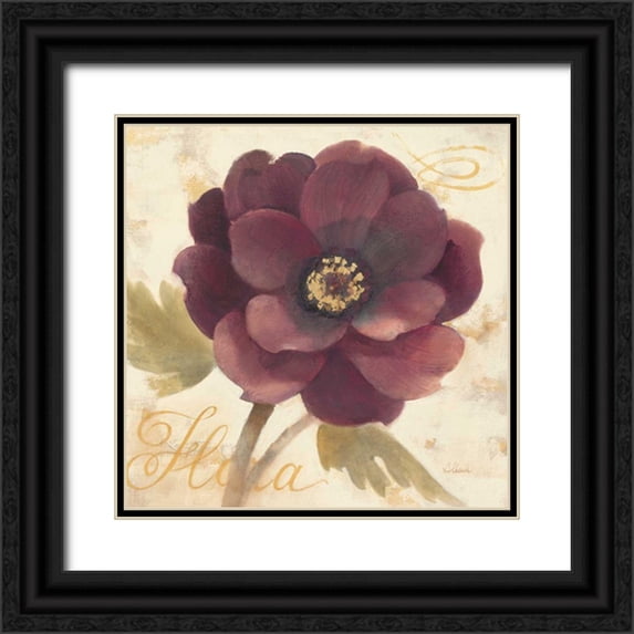 Hristova, Albena 26x26 Black Ornate Wood Framed with Double Matting Museum Art Print Titled - Abundant Floral I