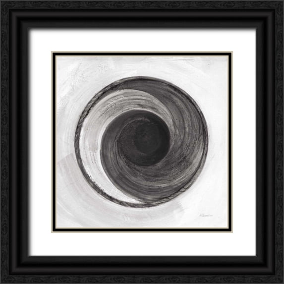 Hristova, Albena 26x26 Black Ornate Wood Framed with Double Matting Museum Art Print Titled - Woven Beauty I BW