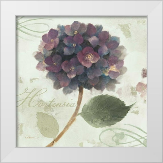 Hristova, Albena 26x26 White Modern Wood Framed Museum Art Print Titled - Abundant Hydrangea II Blue Green