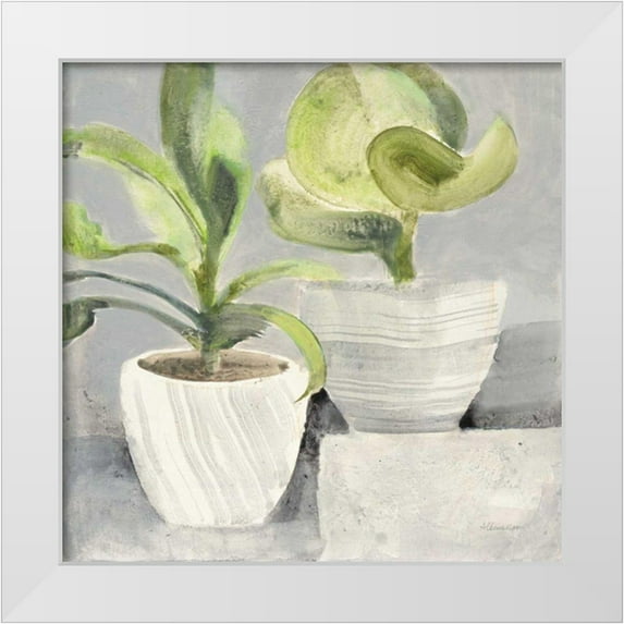 Hristova, Albena 26x26 White Modern Wood Framed Museum Art Print Titled - Greenery Still Life