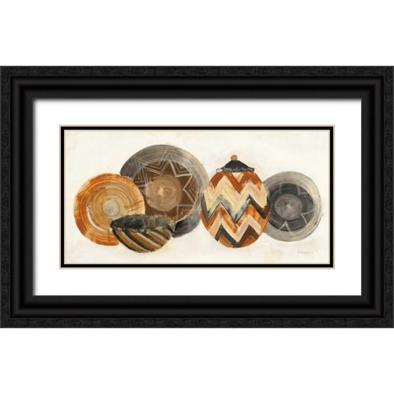 Hristova, Albena 32x18 Black Ornate Wood Framed with Double Matting Museum Art Print Titled - Woven Wonders I